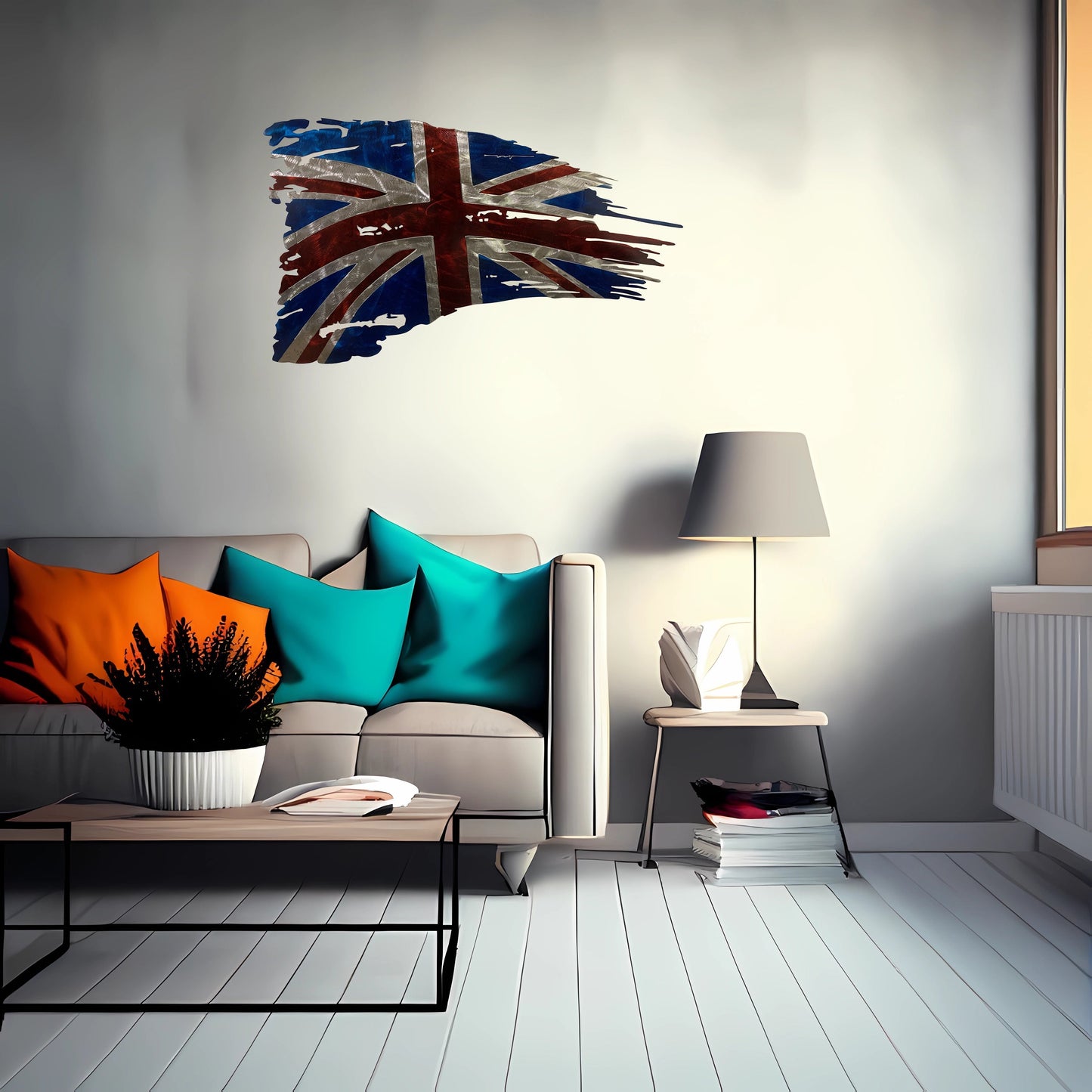 Tattered British Metal Flag - Distressed Look for Patriotic Decor - Union Jack