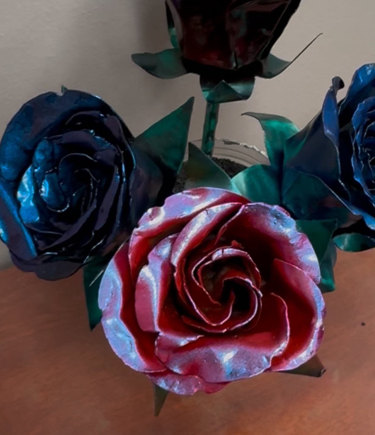 Hand Crafted Metal Roses